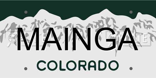 MAINGA Colorado License Plate