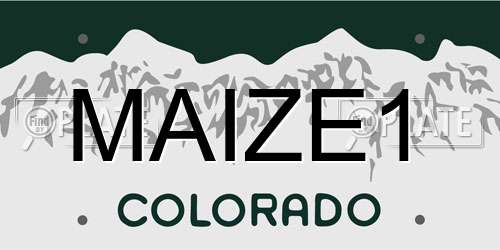 MAIZE1 Colorado License Plate