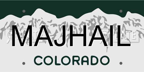MAJHAIL Colorado License Plate