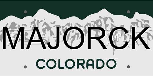 MAJORCK Colorado License Plate