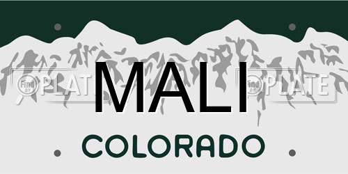 MALI Colorado License Plate