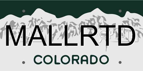 MALLRTD Colorado License Plate
