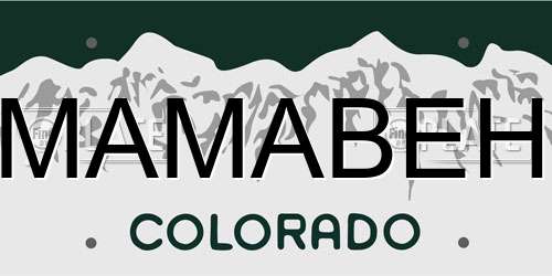 MAMABEH Colorado License Plate