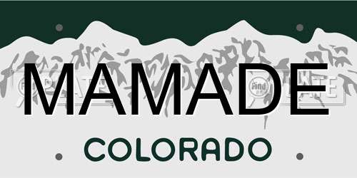 MAMADE Colorado License Plate
