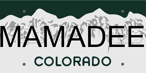 MAMADEE Colorado License Plate
