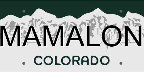 MAMALON Colorado License Plate