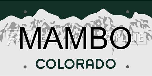 MAMBO Colorado License Plate