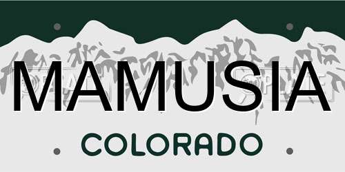 MAMUSIA Colorado License Plate