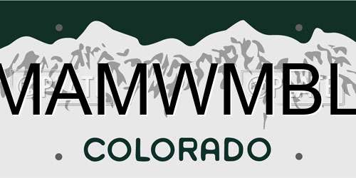 MAMWMBL Colorado License Plate
