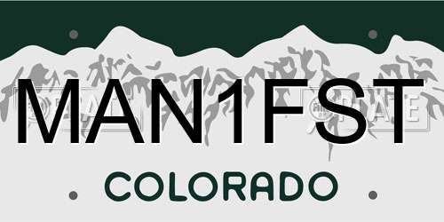MAN1FST Colorado License Plate