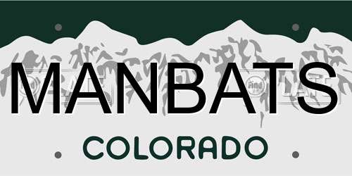 MANBATS Colorado License Plate