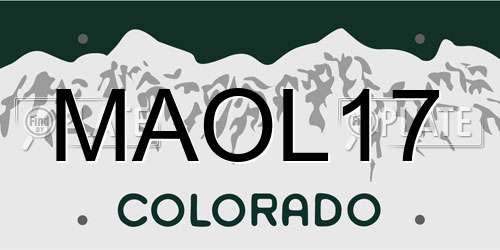 MAOL17 Colorado License Plate