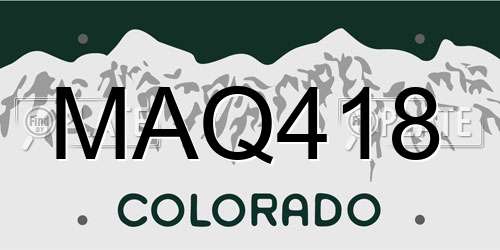 MAQ418 Colorado License Plate