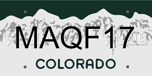 MAQF17 Colorado License Plate