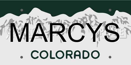 MARCYS Colorado License Plate