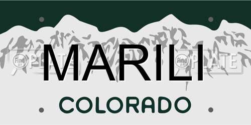 MARILI Colorado License Plate