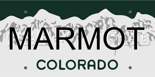 MARMOT Colorado License Plate
