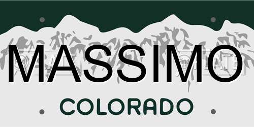 MASSIMO Colorado License Plate