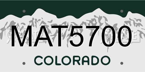 MAT5700 Colorado License Plate