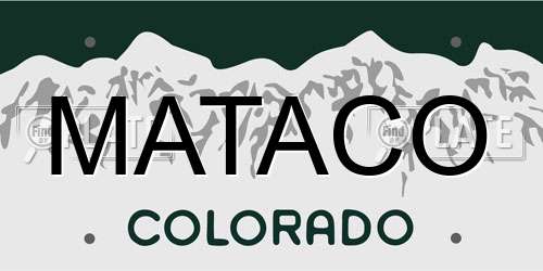 MATACO Colorado License Plate