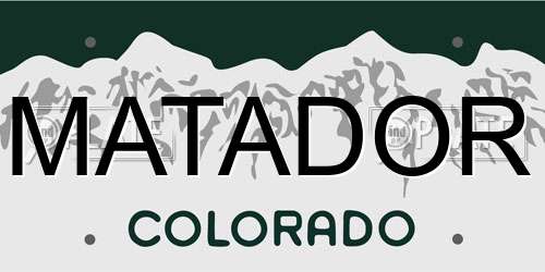 MATADOR Colorado License Plate