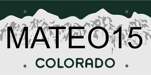 MATEO15 Colorado License Plate