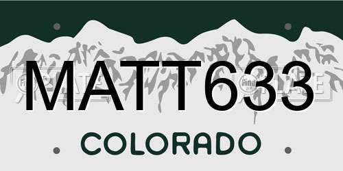 MATT633 Colorado License Plate