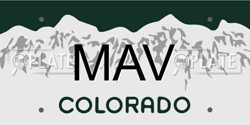 MAV Colorado License Plate