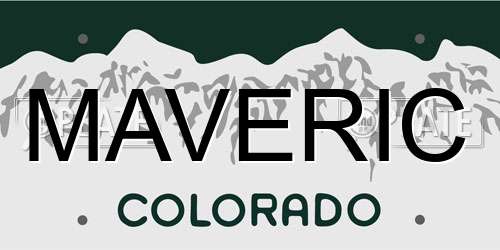 MAVERIC Colorado License Plate