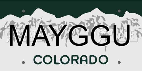 MAYGGU Colorado License Plate
