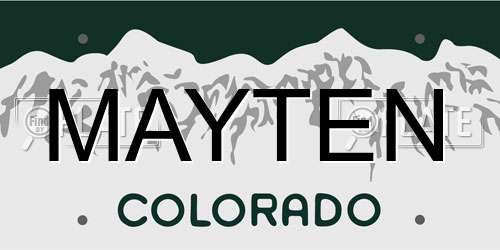 MAYTEN Colorado License Plate