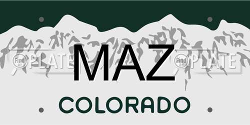 MAZ Colorado License Plate