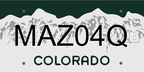 MAZ04Q Colorado License Plate