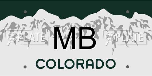 MB Colorado License Plate