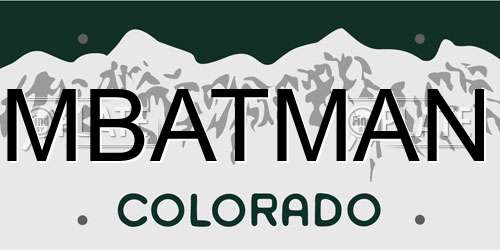 MBATMAN Colorado License Plate