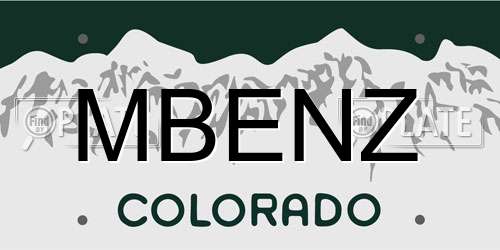 MBENZ Colorado License Plate