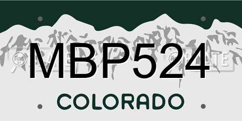 MBP524 Colorado License Plate