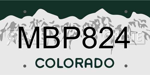 MBP824 Colorado License Plate
