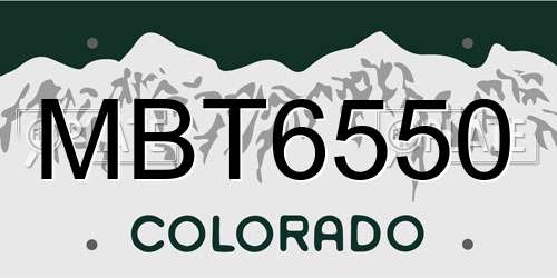 MBT6550 Colorado License Plate