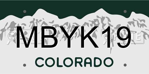 MBYK19 Colorado License Plate