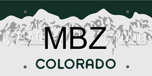 MBZ Colorado License Plate