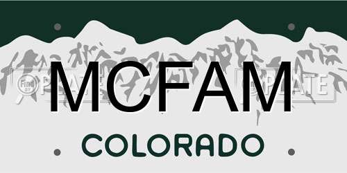 MCFAM Colorado License Plate