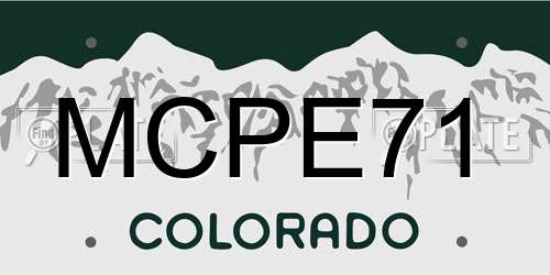 MCPE71 Colorado License Plate