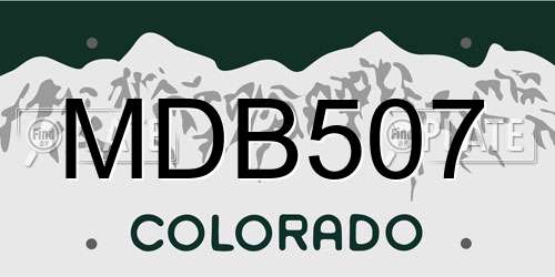 MDB507 Colorado License Plate