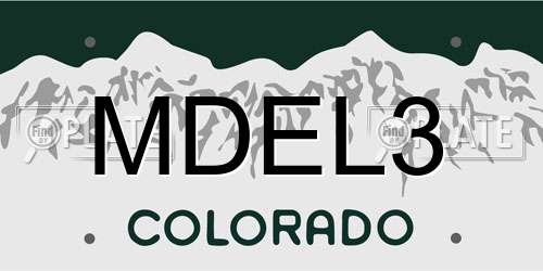 MDEL3 Colorado License Plate