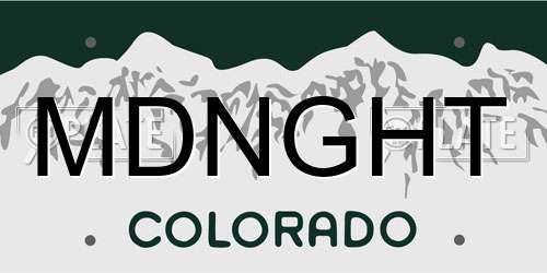 MDNGHT Colorado License Plate