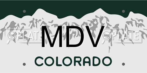 MDV Colorado License Plate