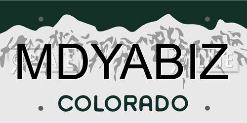 MDYABIZ Colorado License Plate