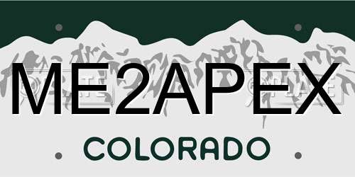 ME2APEX Colorado License Plate