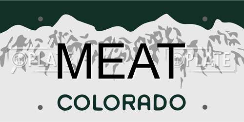 MEAT Colorado License Plate